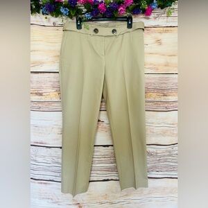 Yvos Women’s Tan Khaki Two Button Belted Dress Pants Size 10 NWOT